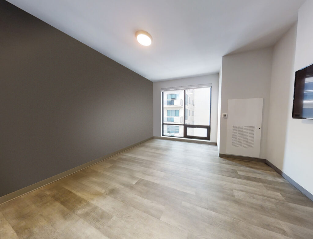 A 3D image of the Studio – Type 2 floorplan, a 422 squarefoot, 0 bed / 1 bath unit